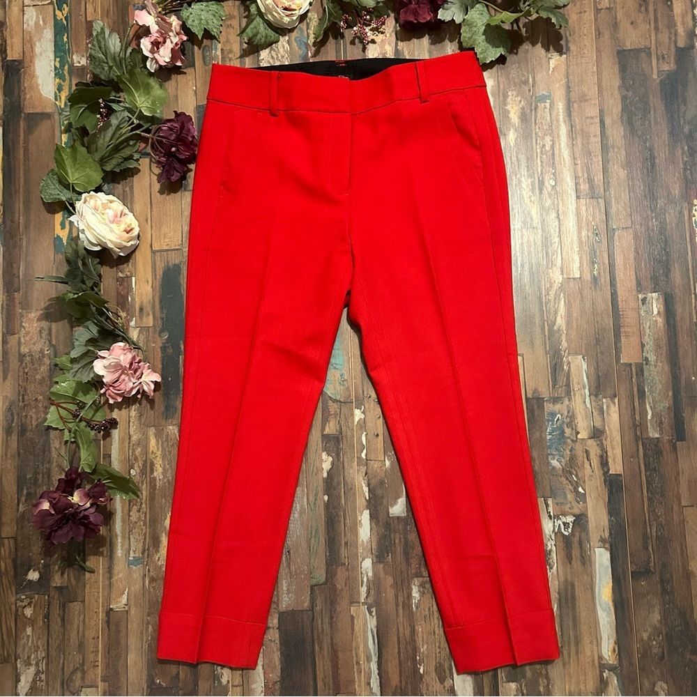 Ann Taylor LOFT NWT Red Wool Blend Marisa Ankle Pants 8